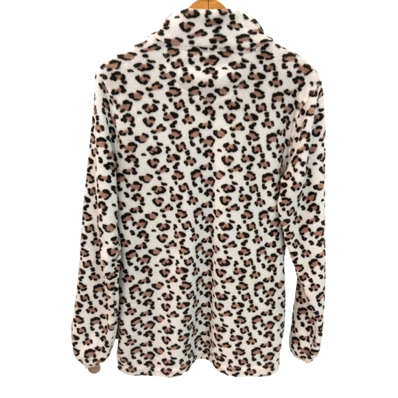 Nordic Fleece Oslo Leopard Print Fleece Pullover Size Small - Picture 2 of 7